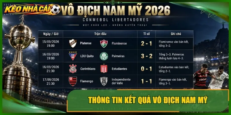 Thông tin kết quả vô địch nam mỹ